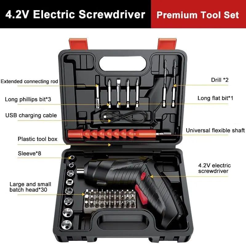 47 pcs set 4V Li-Ion Battery Power Electric Screwdriver